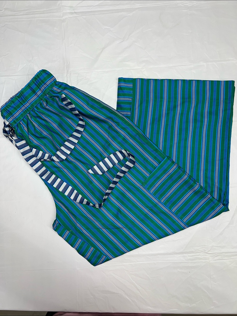 Colorful Vertical Striped Wide Leg Cargo Pants Size Small